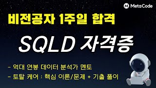 SQLD 자격증 2시간 집중강의 - [비전공자 1주일 합격패스] - 메타코드M