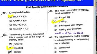 DSSSB Staff Nurse Previous year Solved Question Paper