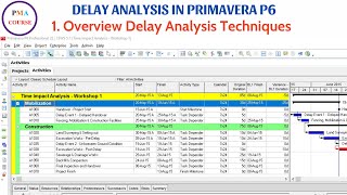 1. Delay analysis in Primavera P6 || Overview delay analysis techniques