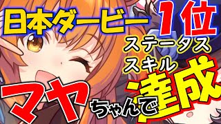 【ウマ娘】マヤノトップガンで日本ダービー１位時のスキルとステータス【プリティーダービー】