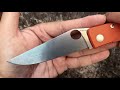 manly peak folding knife in d2 steel. great edge retention u0026 corrosion resistance.