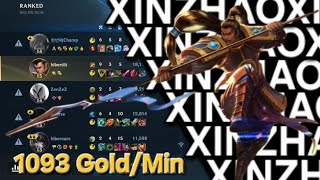 1093GPM in 16mins | FAST GAME XINZHAO JUNGLE | Carrying this useless Kayle Mid