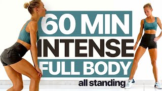 60 MIN Full Body FAT BURN \u0026 WEIGHT LOSS Cardio HIIT Workout | All Standing