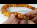 91 gr. antique baltic amber necklace with original box and tags