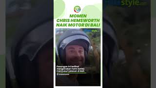 Aktor Asal Australia Chris Hemsworth Liburan di Bali, Naik Motor Bareng Sang Istri