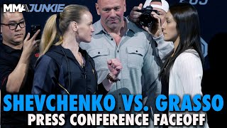 Valentina Shevchenko vs. Alex Grasso Faceoff At UFC 285 Pre-Fight Press Conference