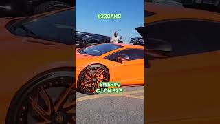 SWERVO \u0026 CJ ON 32'S PULLN UP TO STUNNA JAM #32GANG #chicago #carshow #cars #lamborghini #corvette