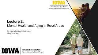 Lecture 2: Mental Health and Aging in Rural Areas