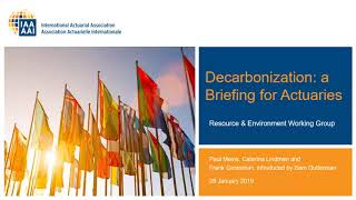 Decarbonization A Briefing for Actuaries