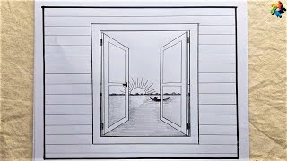 Window Drawing | Janala Drawing Tutorial Easy | Pencil Art