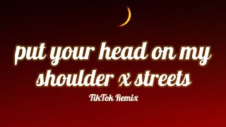 Red Silhouette challenge - put your head on my shoulder x streets (lyrics) (TikTok Remix)
