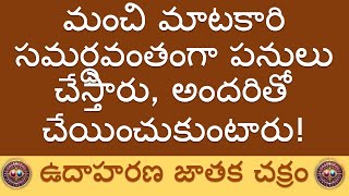 మంచి మాటకారి సమర్థవంతంగా పనులు చేస్తారు, అందరితో చేయించుకుంటారు! ఉదాహరణ జాతక చక్రం