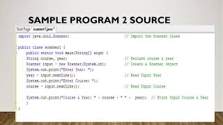 Lesson 5: Java Programming using Scanner