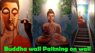 Buddha painting at home | Buddha wall drawing | Buddha wall decorating ideas