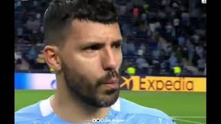 Sergio Agüero crying😭😭😭 after losing UCL final match