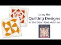 How to Use the Quilting Designs in the Dear Jane Quilt Add-On for Electric Quilt 8 (EQ8)