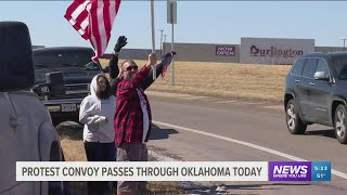 Trucker convoy passes through Oklahoma protesting COVID-19restrictions