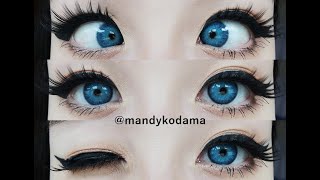 SHOWCASE: Reduced Pupil Contact Lenses - Sweety Neptune Blue (on dark eyes) UNIQSO