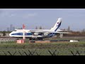 rare antonov an 124 loud u0026 smoky departure at manchester airport