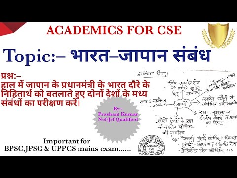 INDIA–Japan Relation || BPSC Mains Model Answer || UPPCS MAINS || JPSC ...