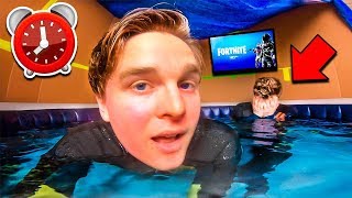24 HOUR OVERNIGHT CHALLENGE IN HOT TUB BOX FORT