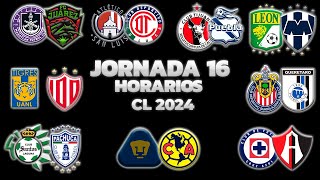 HORARIOS, CANALES Y FECHAS DONDE VER LA JORNADA 16 | LIGA MX CLAUSURA 2024