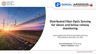 FOSA webinar: Distributed Fiber Optic Sensing for above and below railroad monitoring - AP Sensing