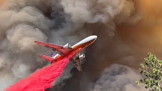 Raw video of air attack on Mosquito Fire from Cal Fire