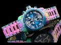 Invicta 24158 48mm Pro Diver Scuba Rainbow Plated Quartz Chronograph Bracelet Watch