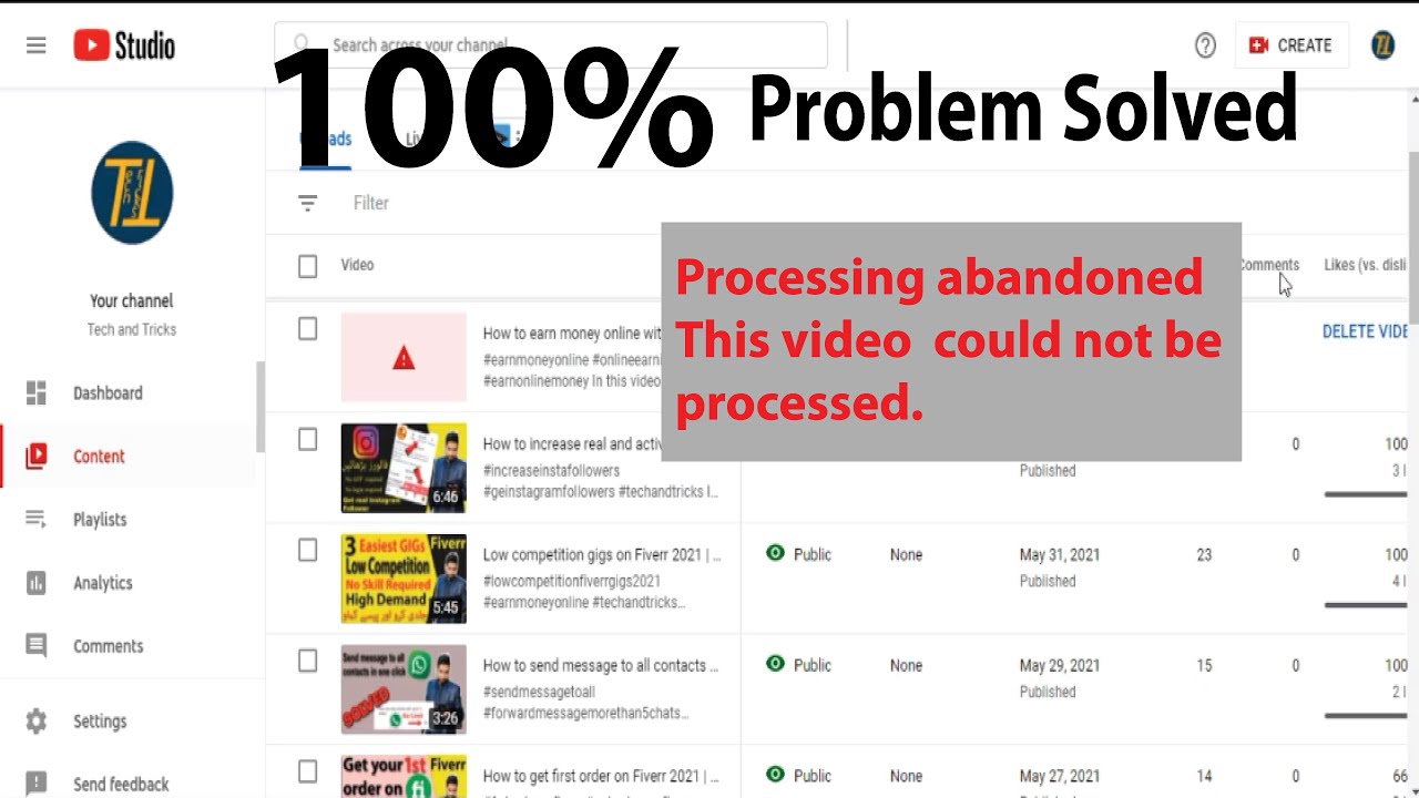 Processing Abandoned Video Failed To Upload Complete Solution - YouTube