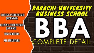 BBA Complete Detail I Karachi University Admissions 2024 I Business Administration