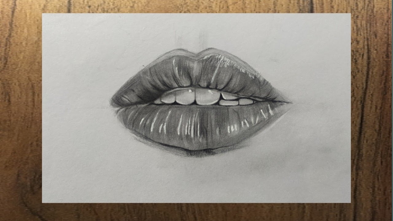 How To Draw Realistic Lips Tutorial - YouTube