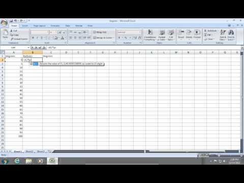 How to convert Excel 2007 from Radians to Degrees How to convert Excel 2007 from Radians to Degrees