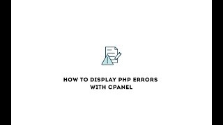 How to display PHP errors with cPanel