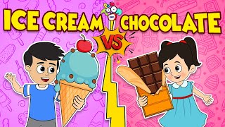 Chocolate Vs Ice Cream | आइसक्रीम VS चॉकलेट | Hindi Stories | Cartoon | हिंदी कार्टून | Puntoon Kids