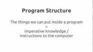 Introduction to Program Structure