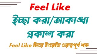 Feel Like ইচ্ছা করা/আকাঙ্খা প্রকাশ করা || Spoken English to Bangla