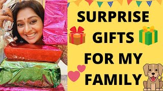 SURPRISING MY FAMILY | SURPRISE GIFTS FOR EVERYONE | BIG FAMILY SURPRISE | GAYATRI JAYARMAN FAMILY