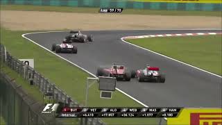 Lewis Hamilton overtake on Felipe Massa Hungarian GP 2011