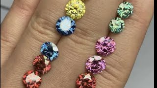 Colored Loose Moissanite Stones 0.5-3ct Pink Green Black Moissanites Shining Fine Jewelry Round