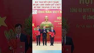 Bí thư Hà Nội Nguyễn Duy Ngọc giữ chức Trưởng Ban Tổ chức Trung ương.