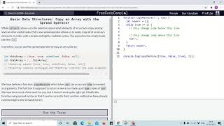 Tutorial 8 - copy an array using spread operator - freecodecamp