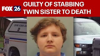 Man found guilty of twin sister's murder