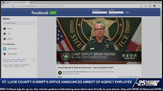 St. Lucie County Sheriff's Office Arrests Agency Employee