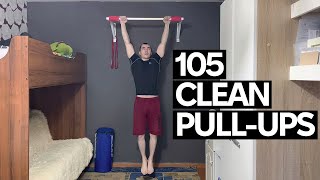 105 Pull Ups. Who is this guy? (No Hanging Rest & All in One Set)