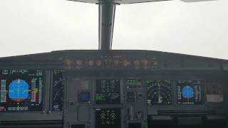 Munich Airport A320 CAT3 Autoland - Low Visibility Approach \u0026 Go-Around with PFD Zoom