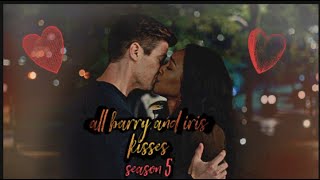 All Barry and Iris Kisses | Season 5