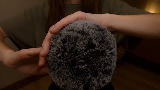 ASMR | 8 Hours Deep Sleep: Fluffy Mic Scratching and Soft, Inaudible Whispering with Rain Sounds