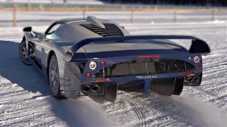 Maserati MC12 goes for a joyride in the SNOW | Feat. Start Up, Accelerations \u0026 More!