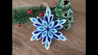 Christmas Snowflake/ Kanzashi Christmas/ Satin Ribbon Snowflake/ Christmas  decoration